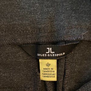 Jules & Leopold Pull on Pants Dark Grey Straight to wide Leg Size SM